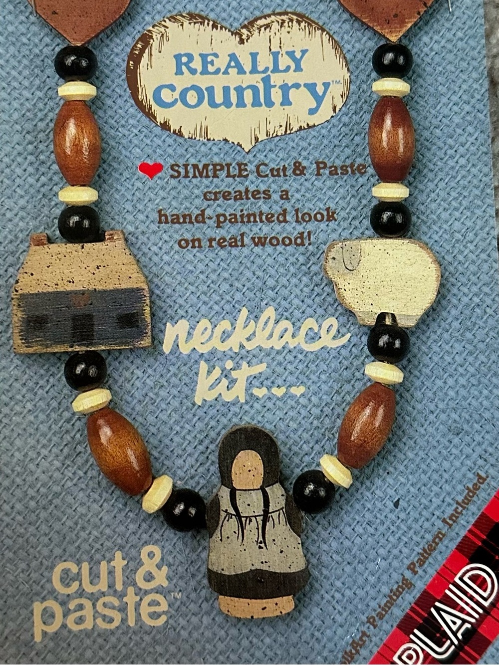 Really Country Vintage DIY Wood Necklace Kit NWT